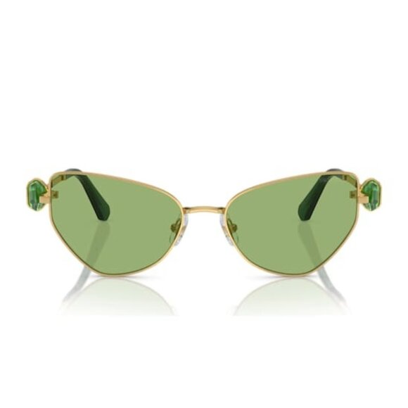 Swarovski Green Lens Gold Frame Cat Eye Sunglasses main image 5